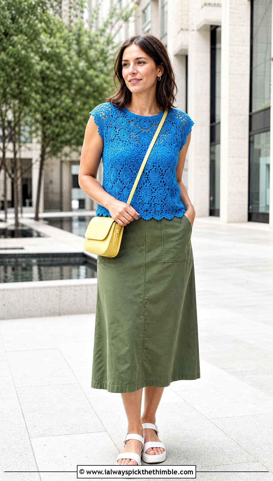 Cap Sleeve Crochet Lace Top With Utility Skirt - 25 crochet lace top outfit ideas