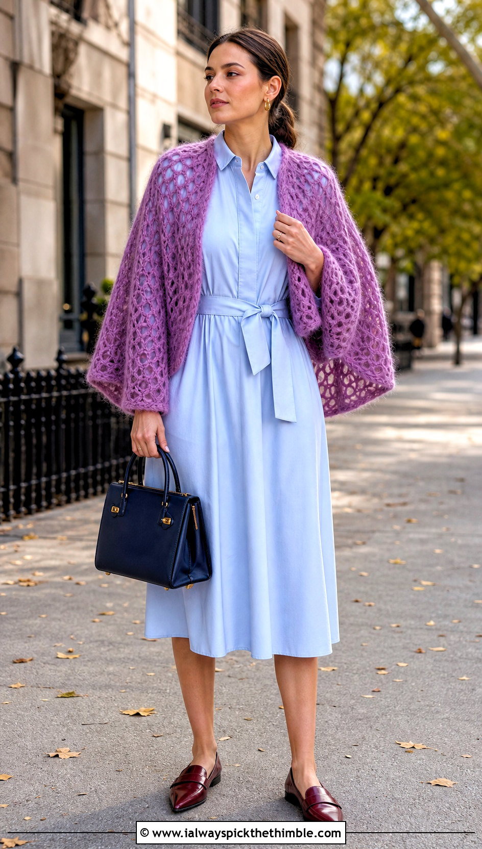 Cape Sleeve Crochet Mohair Bolero With Shirt Dress - 20 crochet mohair bolero outfit ideas