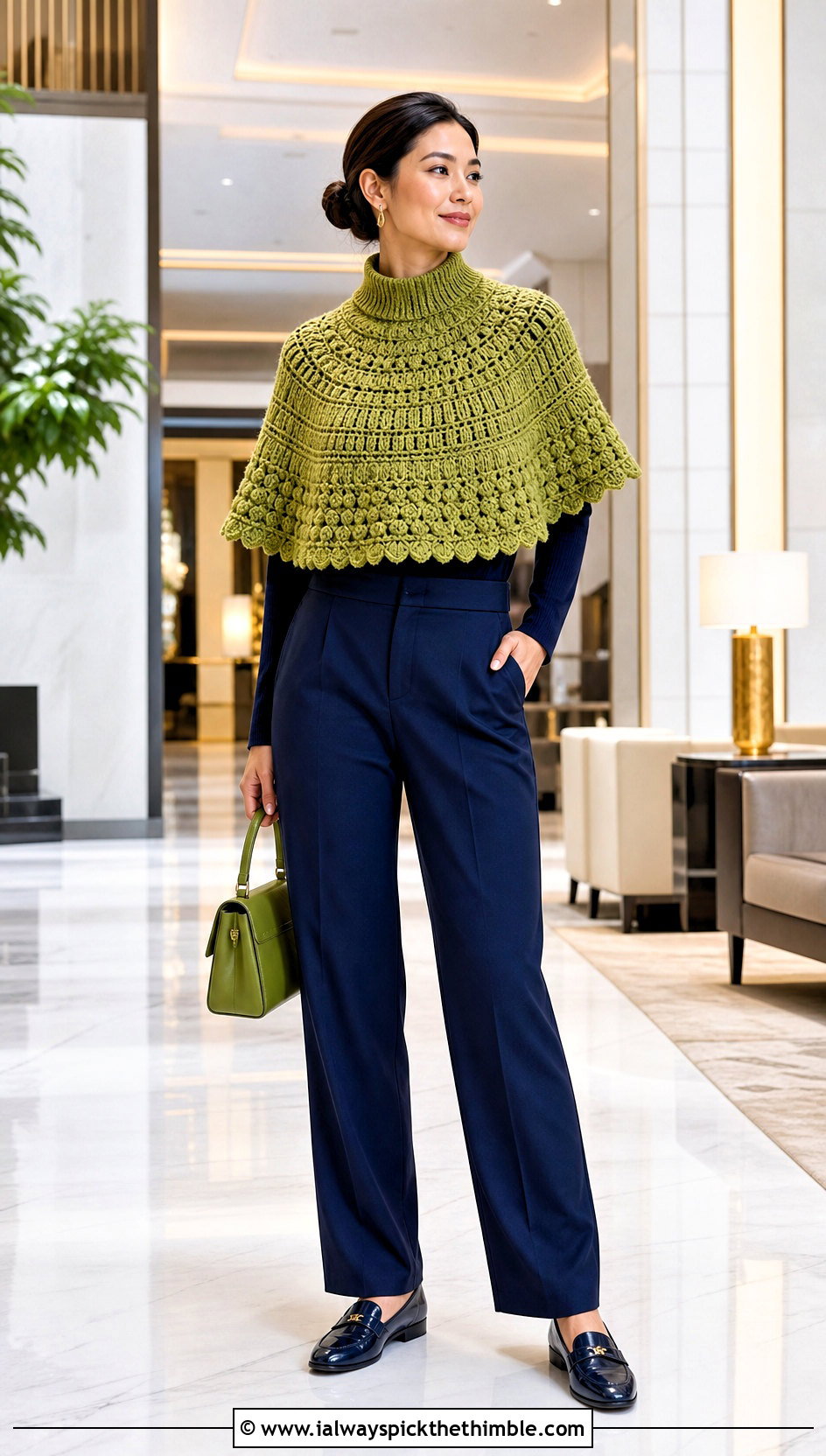 Capelet Crochet Circular Poncho With Matching Separates - 20 Crochet Circular Poncho outfit ideas