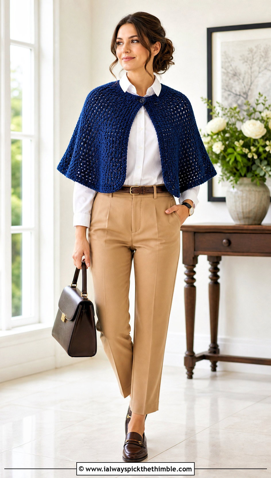 Capelet Crochet Outlander Shawl With Button Down Shirt - 25 crochet outlander shawl outfit ideas