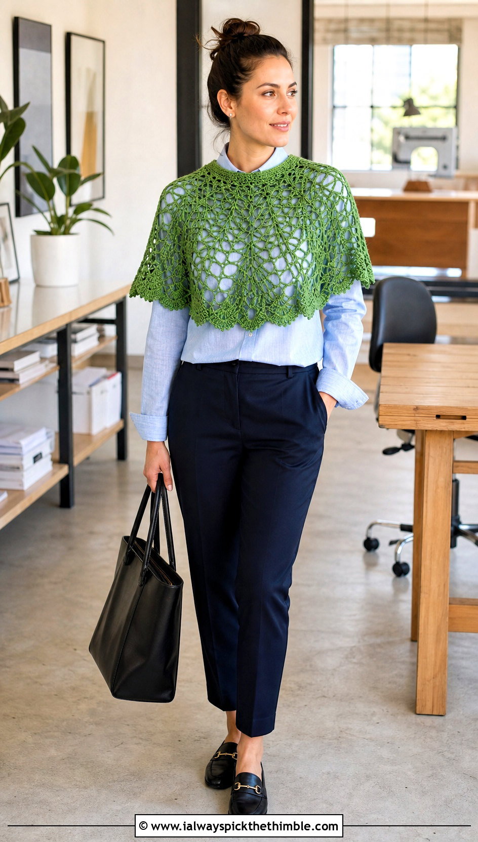 Capelet Crochet Spiderweb Shawl With Button Down Shirt - 20 Crochet Spiderweb Shawl outfit ideas