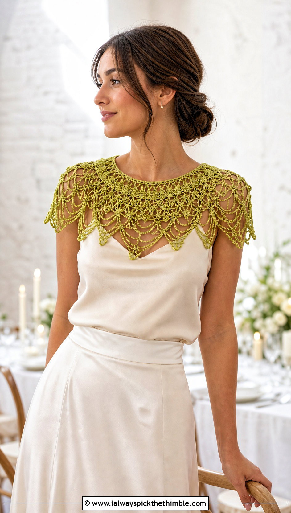 Capelet Style Crochet Collar Necklace With Bridal Separates - 15 Wedding Necklace Crochet Collar Choker outfit ideas