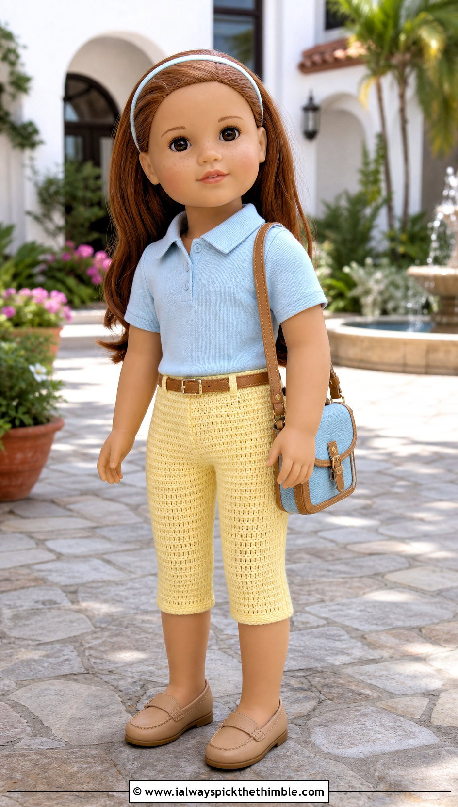 Capri Crochet Doll Pants With Polo Shirt - 25 crochet doll pants outfit ideas