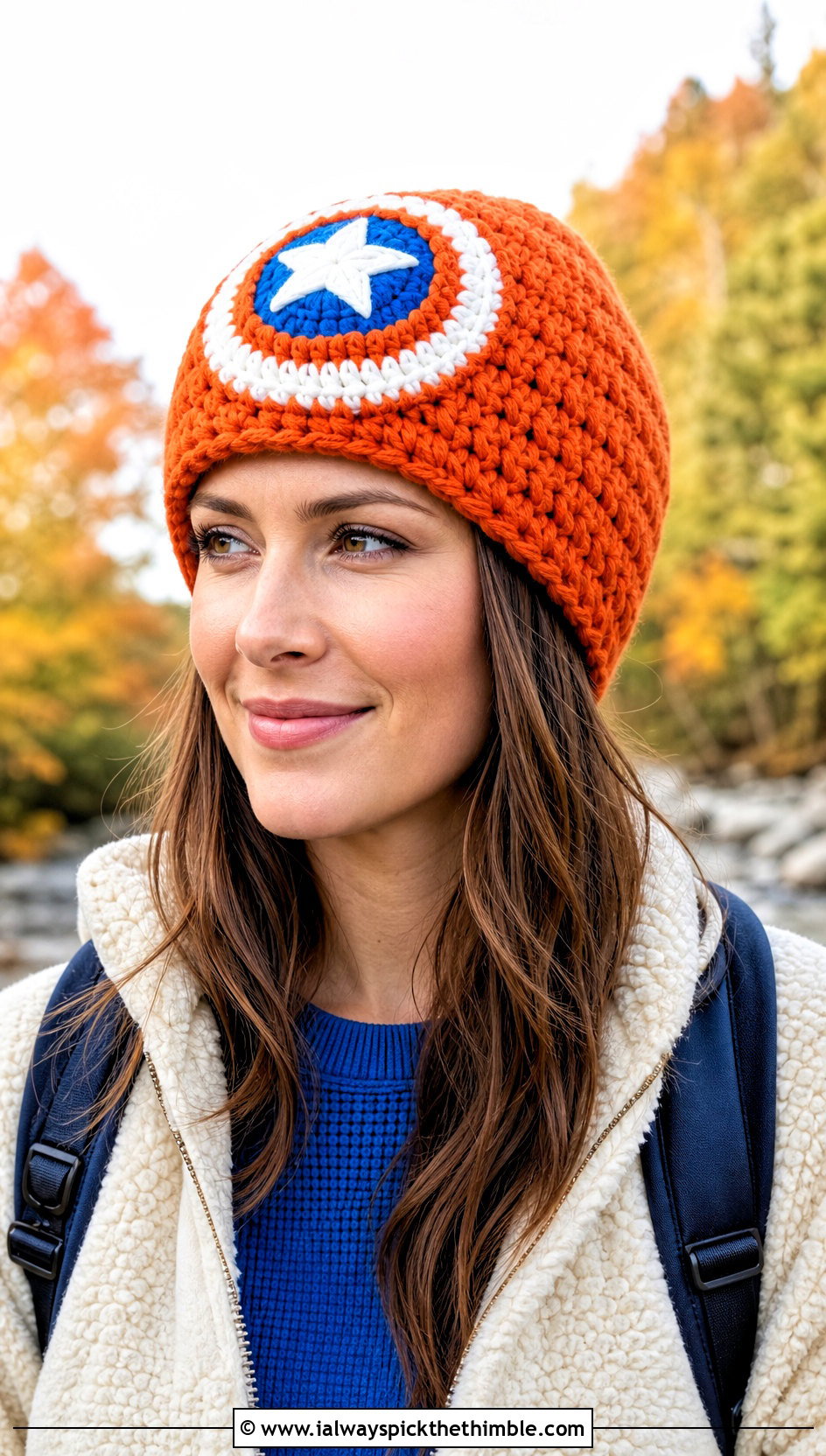 Captain America Chunky Crochet Beanie With Sherpa Jacket And Corduroy Pants - 15 Captain America Crochet Beanie outfit ideas