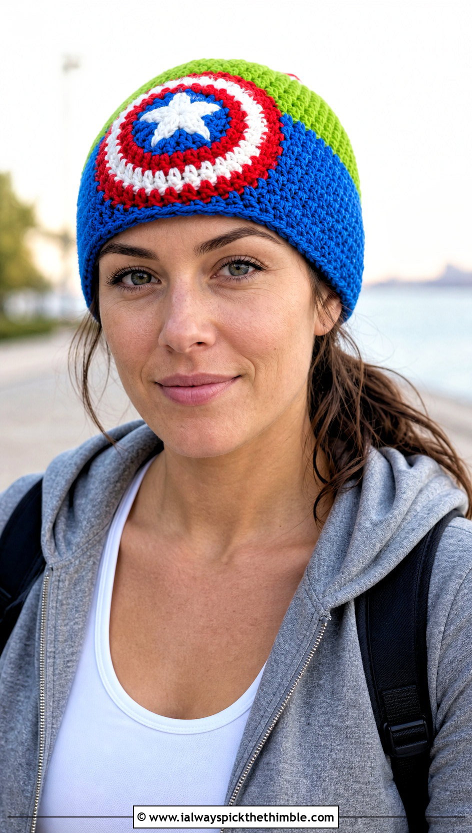 Captain America Color Block Crochet Beanie With Hoodie And Track Pants - 15 Captain America Crochet Beanie outfit ideas