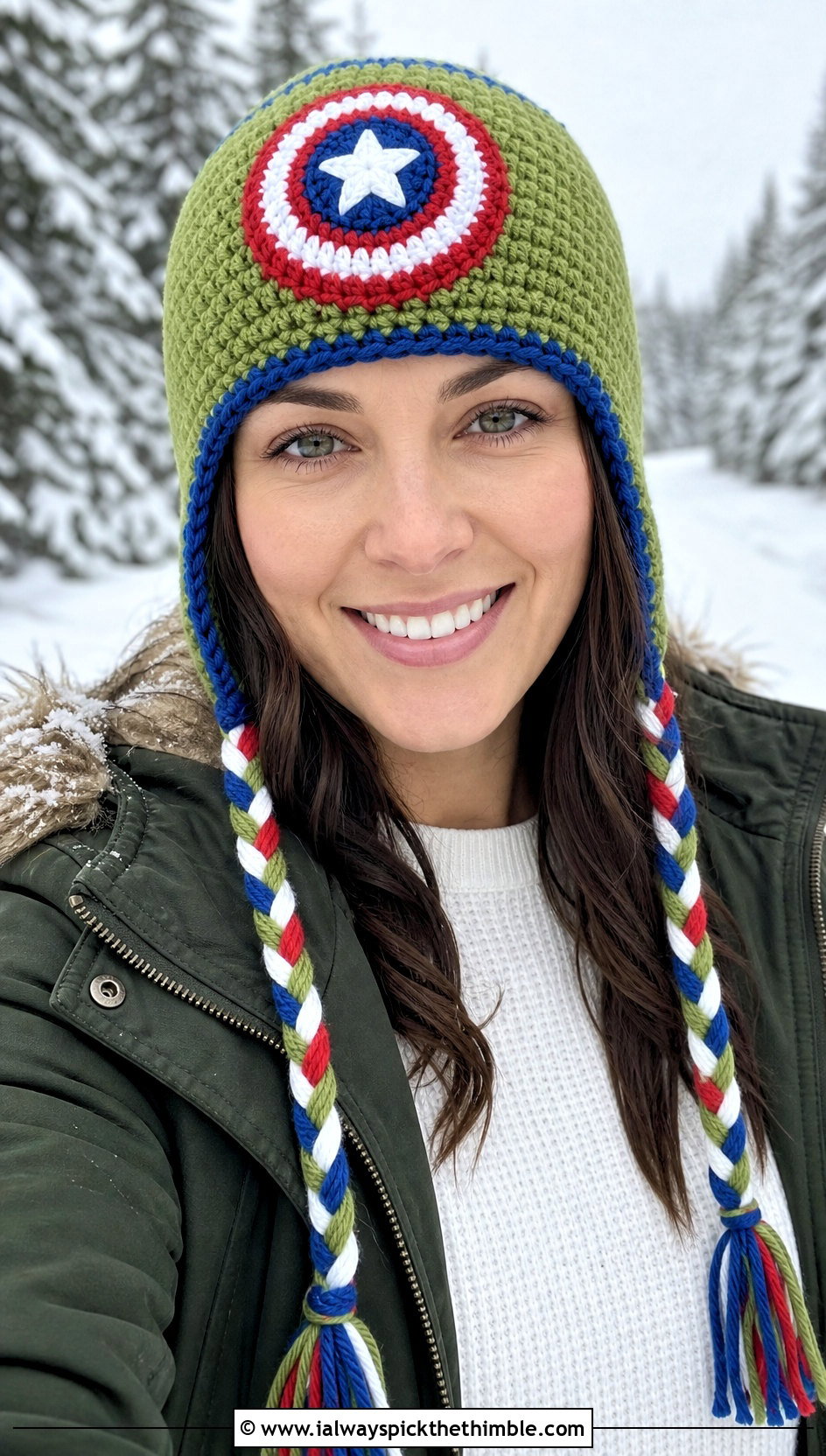 Captain America Earflap Crochet Beanie With Parka And Utility Jeans - 15 Captain America Crochet Beanie outfit ideas