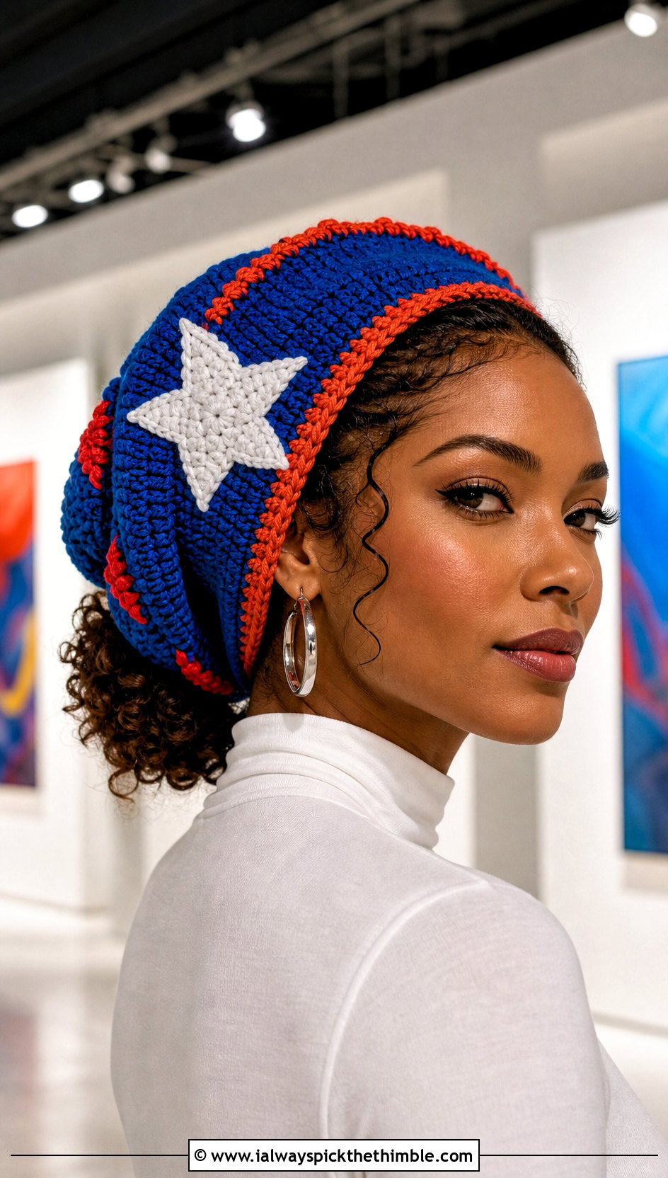 Captain America Oversized Tam With Maxi Skirt - 20 Crochet Captain America Hat outfit ideas