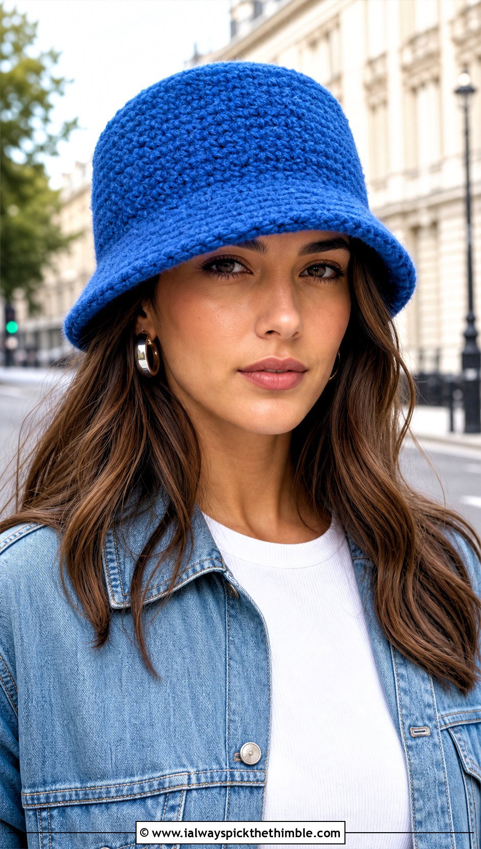 Caron Latte Cakes Cold Weather Bucket Hat With Denim Jacket - 20 caron latte cakes crochet hat outfit ideas