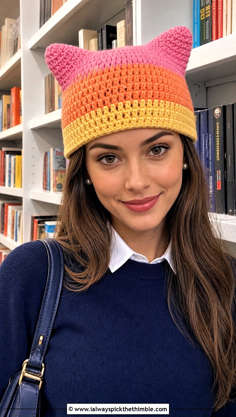 Cat Ear Candy Corn Crochet Beanie With Pleated Skirt - 15 candy corn crochet beanie outfit ideas