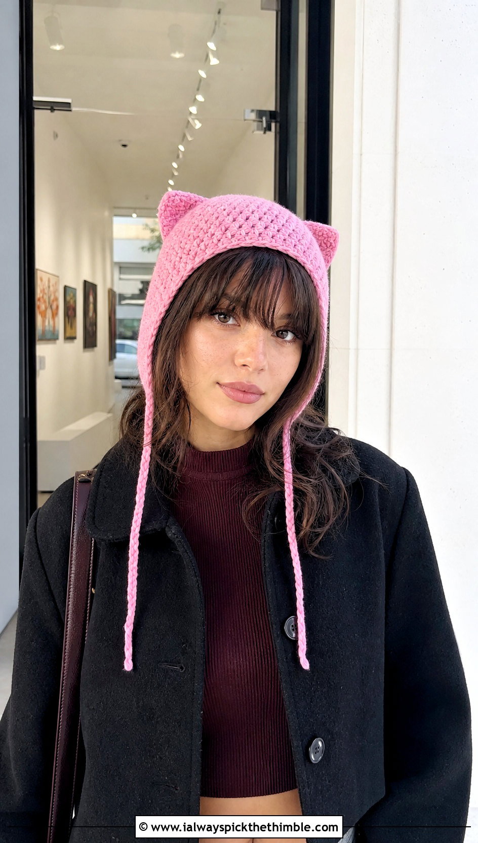 Cat Ear Crochet Ear Flap Hat With Pleated Skirt - 20 crochet adult ear flap hat outfit ideas