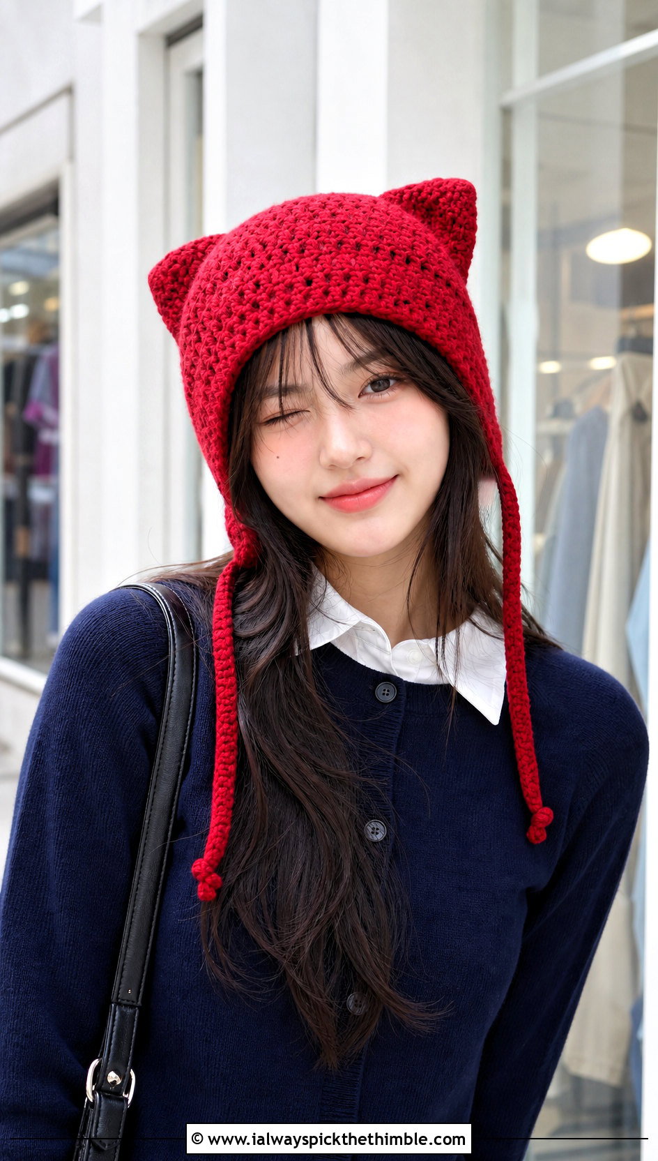 Cat Ear Crochet Flap Hat With Mini Skirt - 20 crochet flap hat outfit ideas
