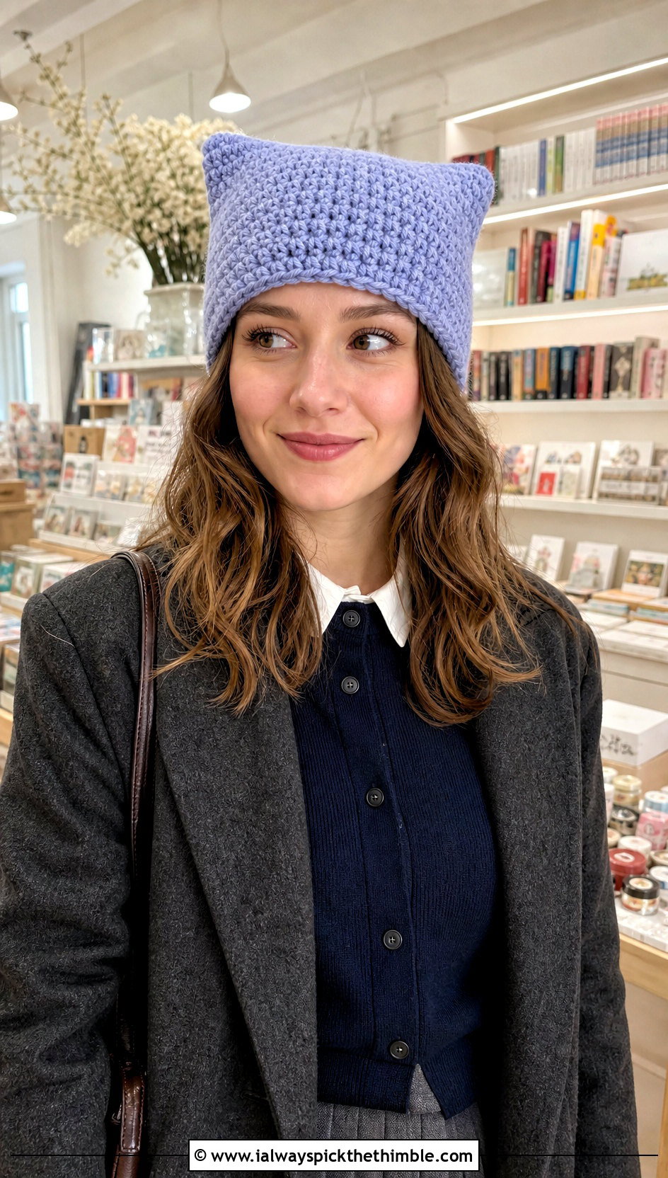 Cat Ear One Hour Crochet Beanie With A Pleated Skirt - 20 One Hour Crochet Hat outfit ideas