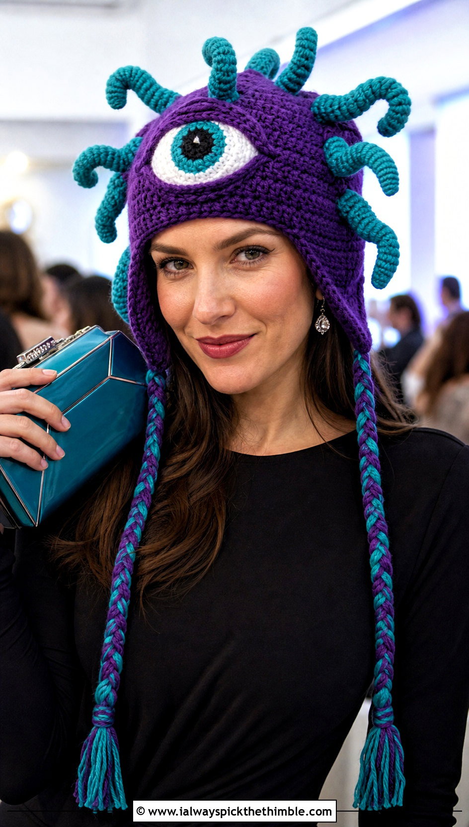 Celia Crochet Earflap Hat With Party Outfit - 20 Monsters Inc Crochet Hat outfit ideas
