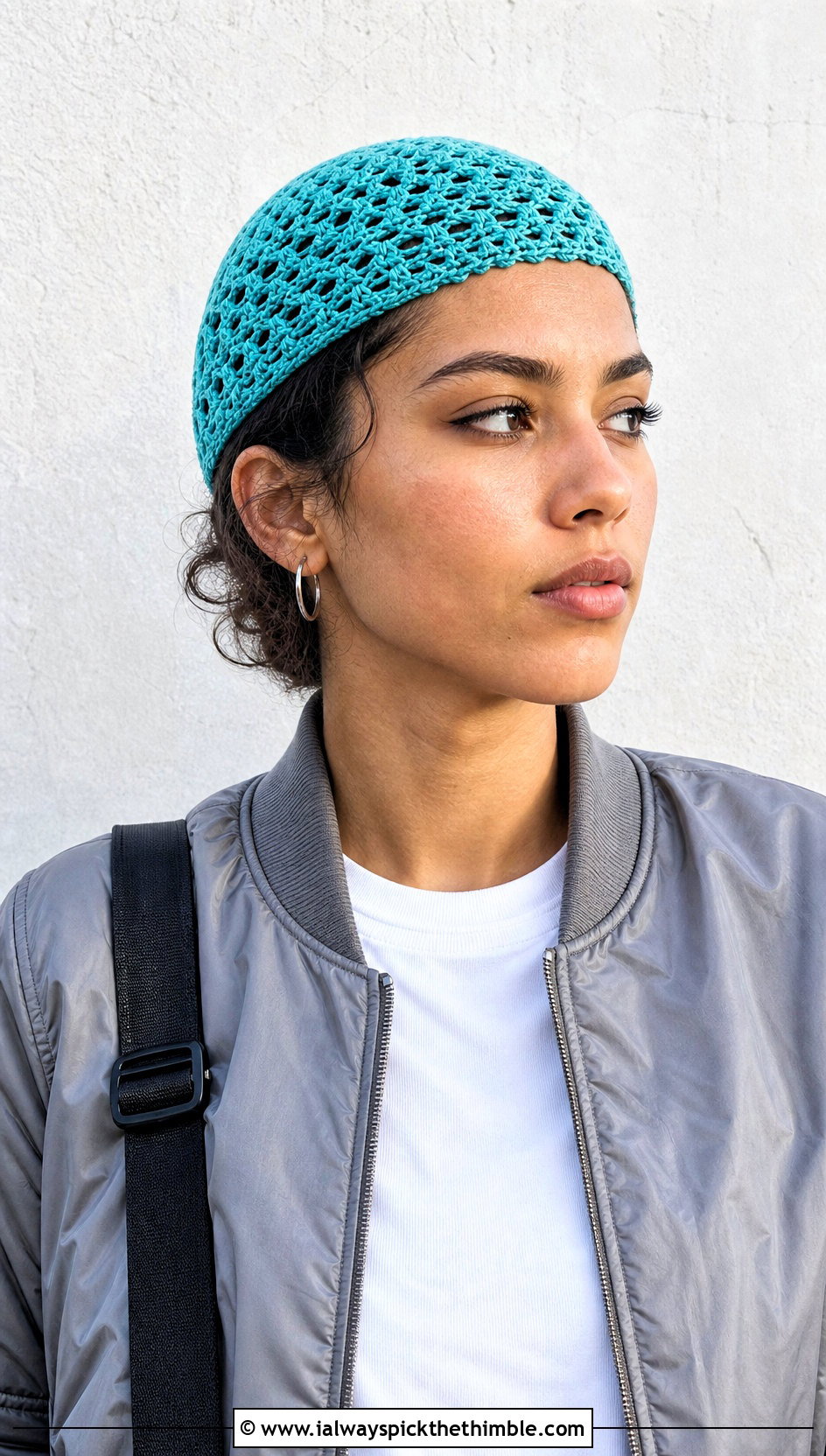 Celtic Crochet Skull Cap With Bomber Jacket And Track Pants - 15 celtic crochet hat outfit ideas