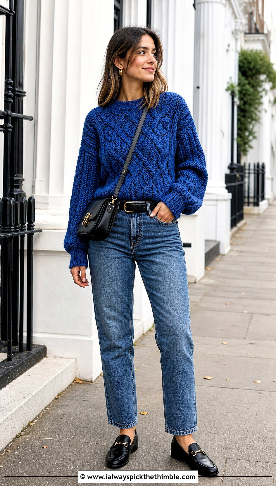 Celtic Knot Crewneck Sweater With Straight Leg Jeans - 15 Crochet Celtic Sweater outfit ideas