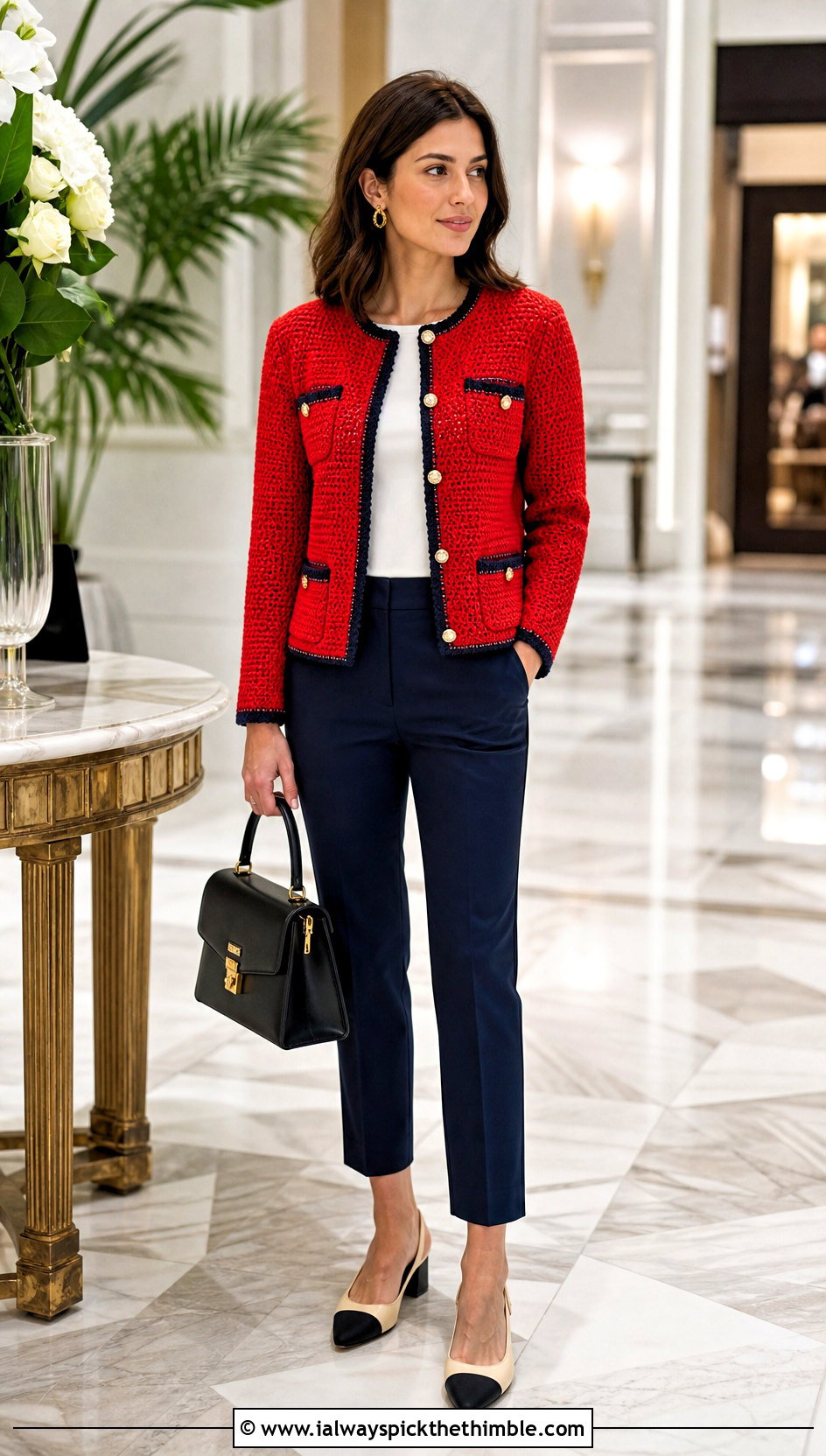 Chanel Inspired Crochet Jacket With Cropped Pants - 25 crochet coats & jackets outfit ideas