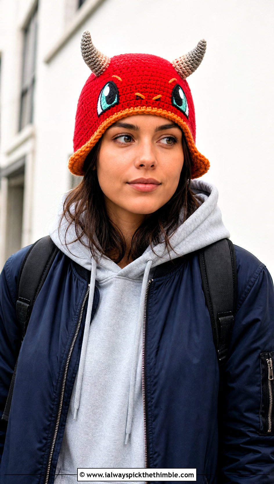 Charmander Horned Beanie With Bomber Jacket - 20 crochet pokemon beanie outfit ideas