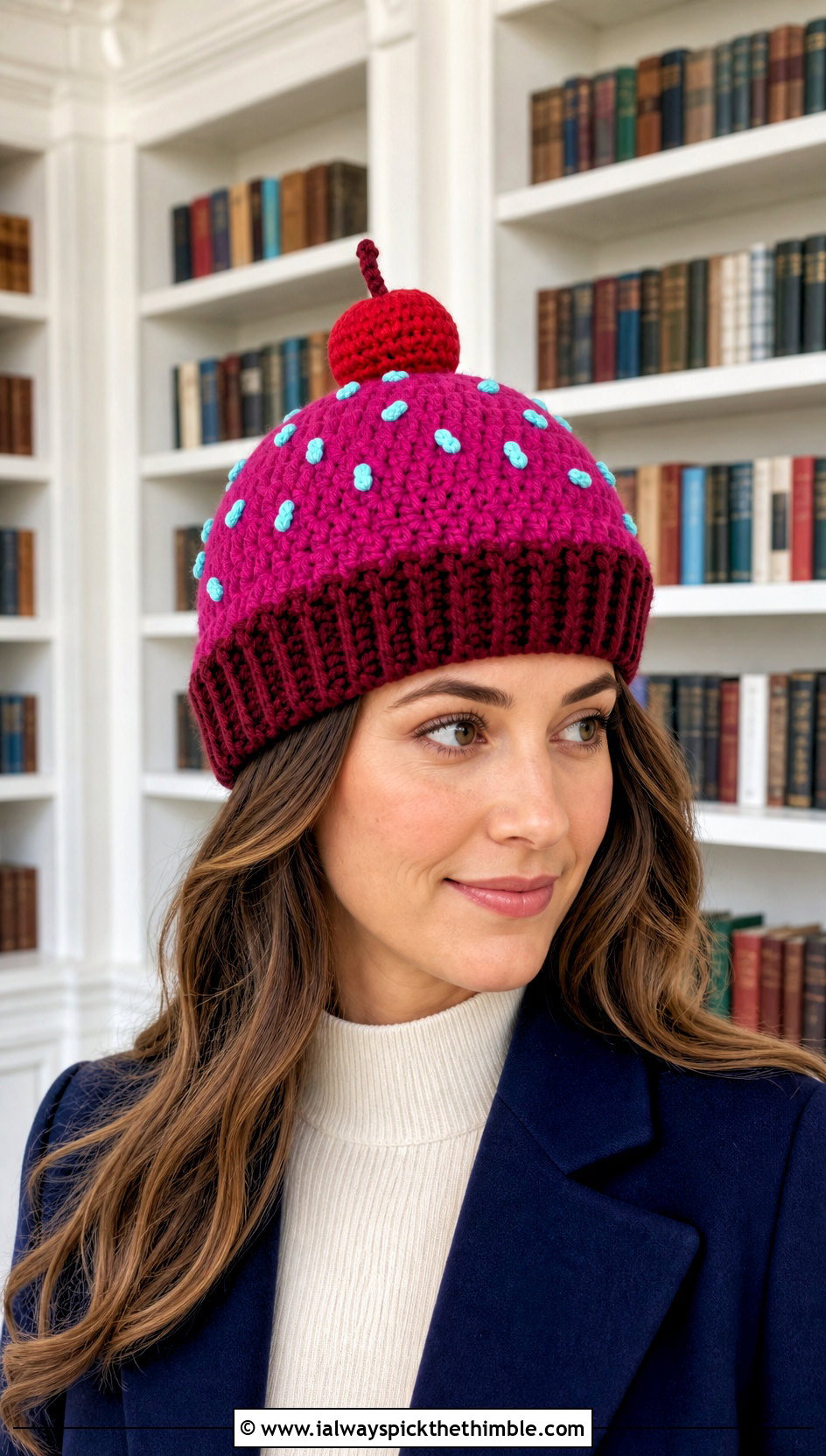 Cherry Sprinkle Crochet Cupcake Hat With Pleated Skirt - 20 crochet cupcake hat outfit ideas