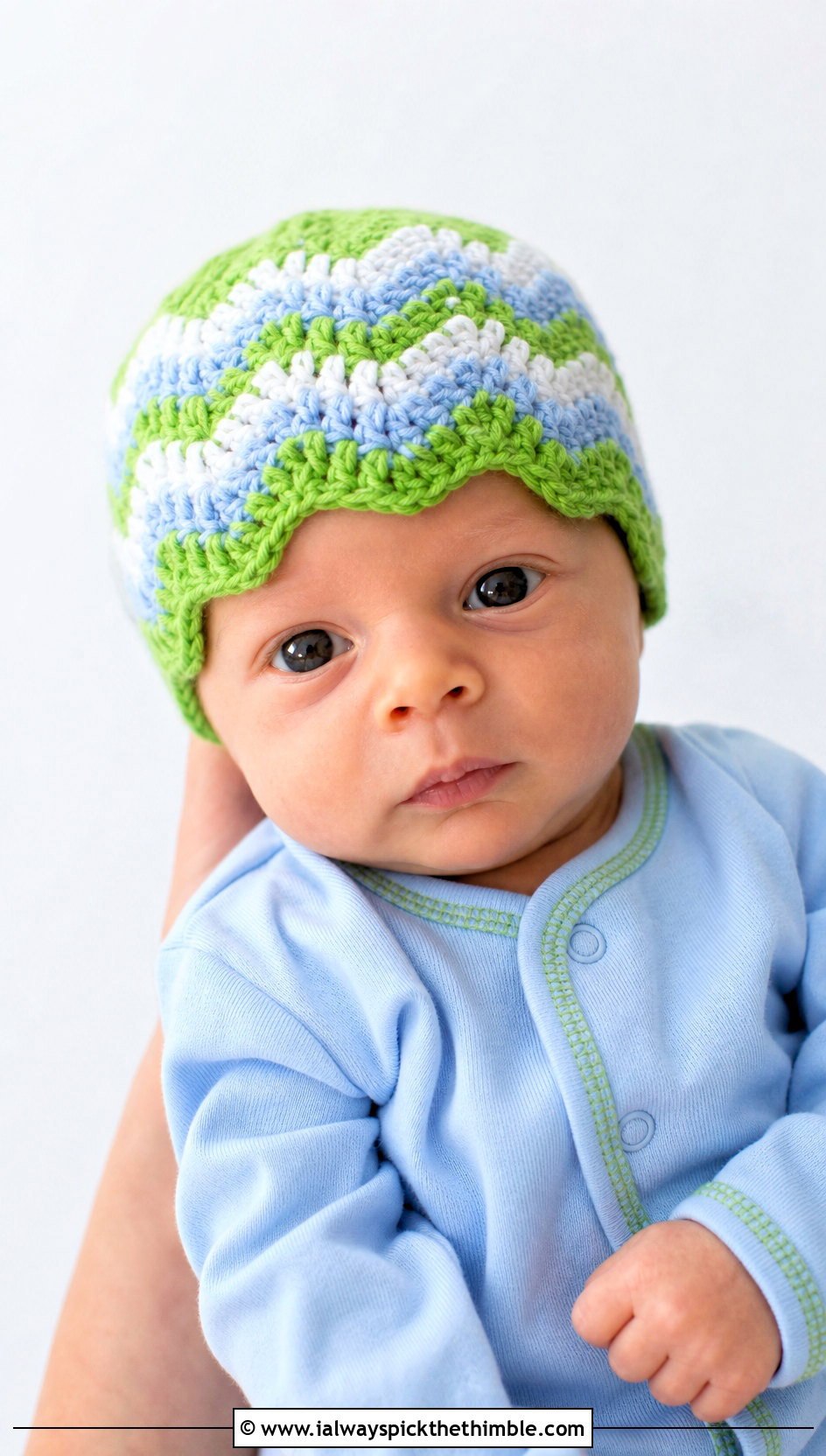 Chevron Crochet Preemie Hat With Color Trim Sleeper - 20 crochet premie hats outfit ideas