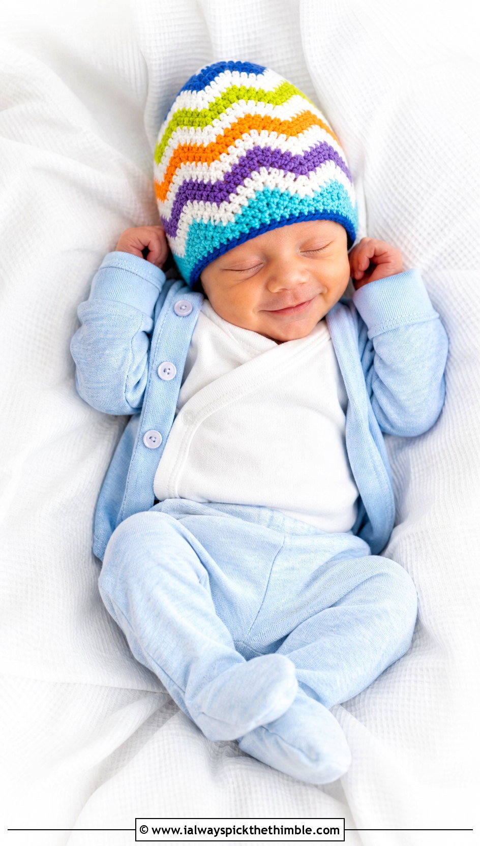 Chevron Preemie Crochet Beanie With Cotton Cardigan - 20 premie crochet hat outfit ideas
