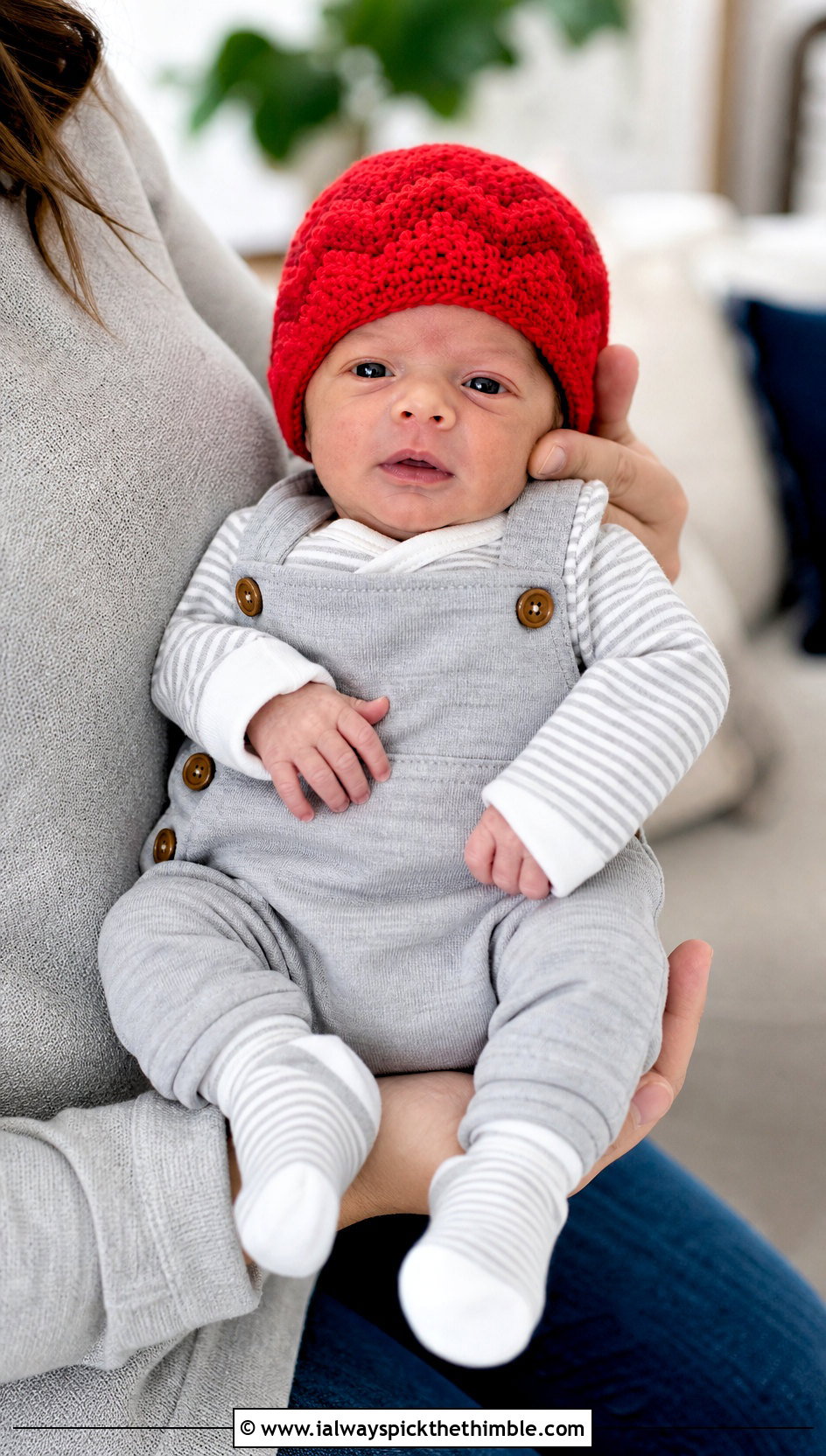 Chevron Preemie Crochet Beanie With Soft Overalls - 20 premie crochet beanie outfit ideas