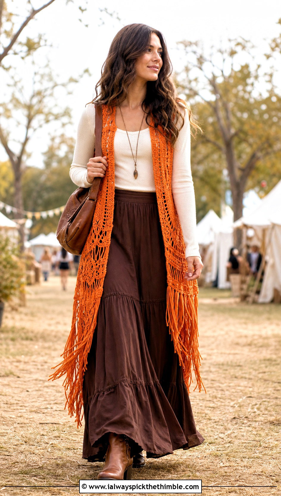 Chewbacca Fringe Crochet Vest With Maxi Skirt - 20 Star Wars Crochet Clothes and outfit ideas