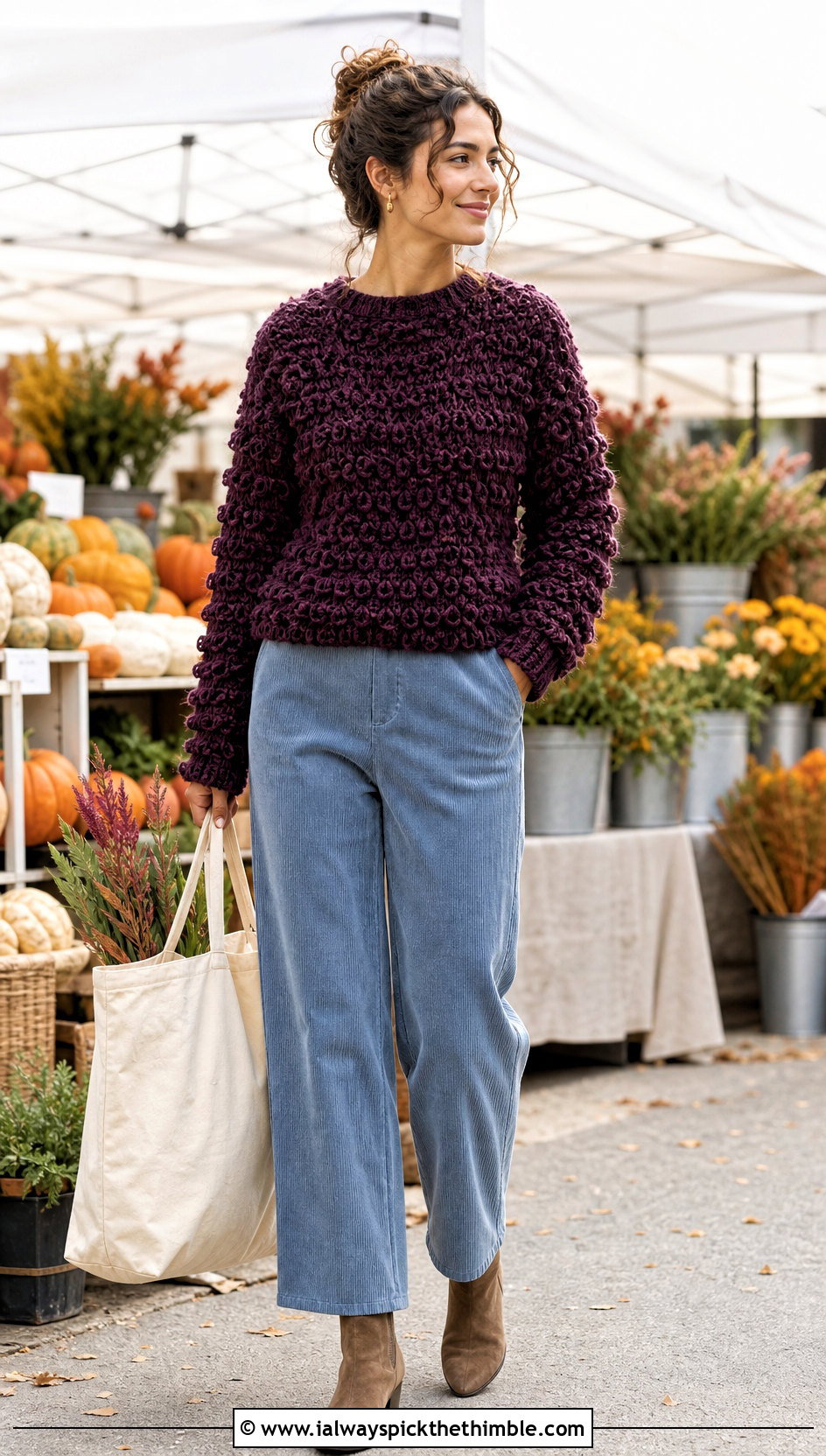Chewbacca Textured Crochet Sweater With Corduroy Pants - 20 Star Wars Crochet Sweater outfit ideas