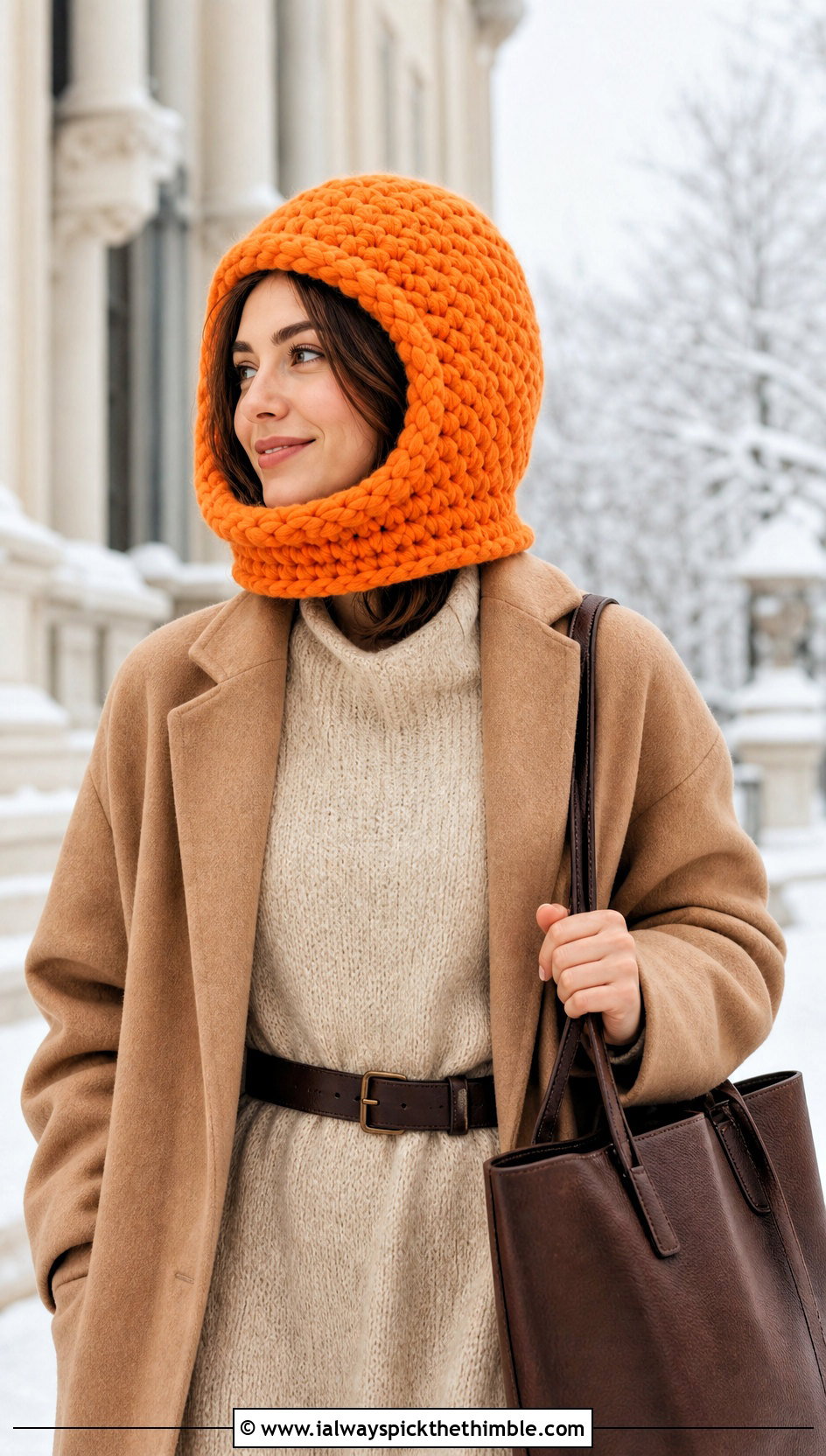 Chunky Astronaut Helmet Hat With Sweater Dress - 15 Crochet Astronaut Hat outfit ideas