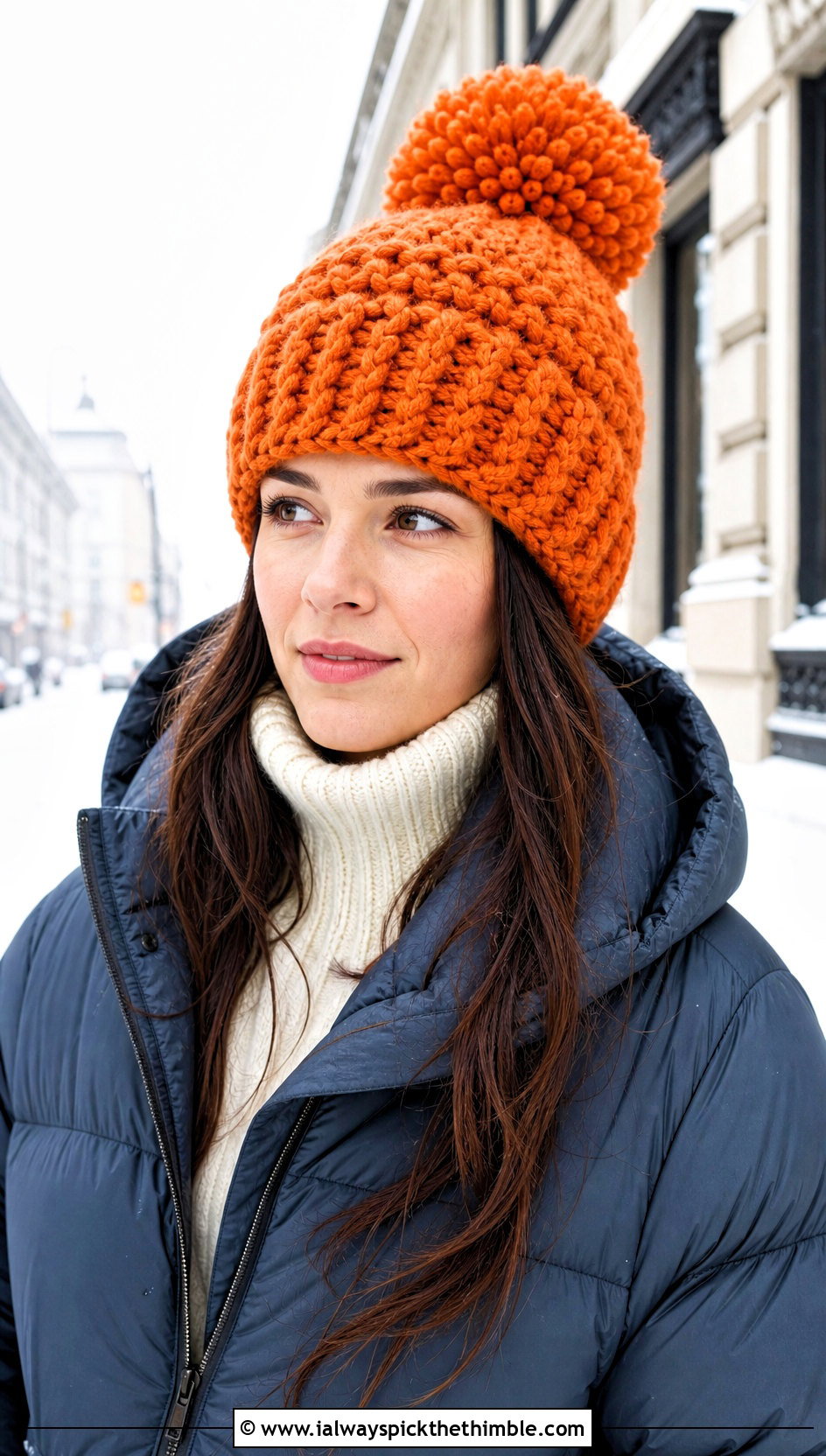Chunky Bert Crochet Hat With Puffer Jacket - 15 Bert Crochet Hat outfit ideas