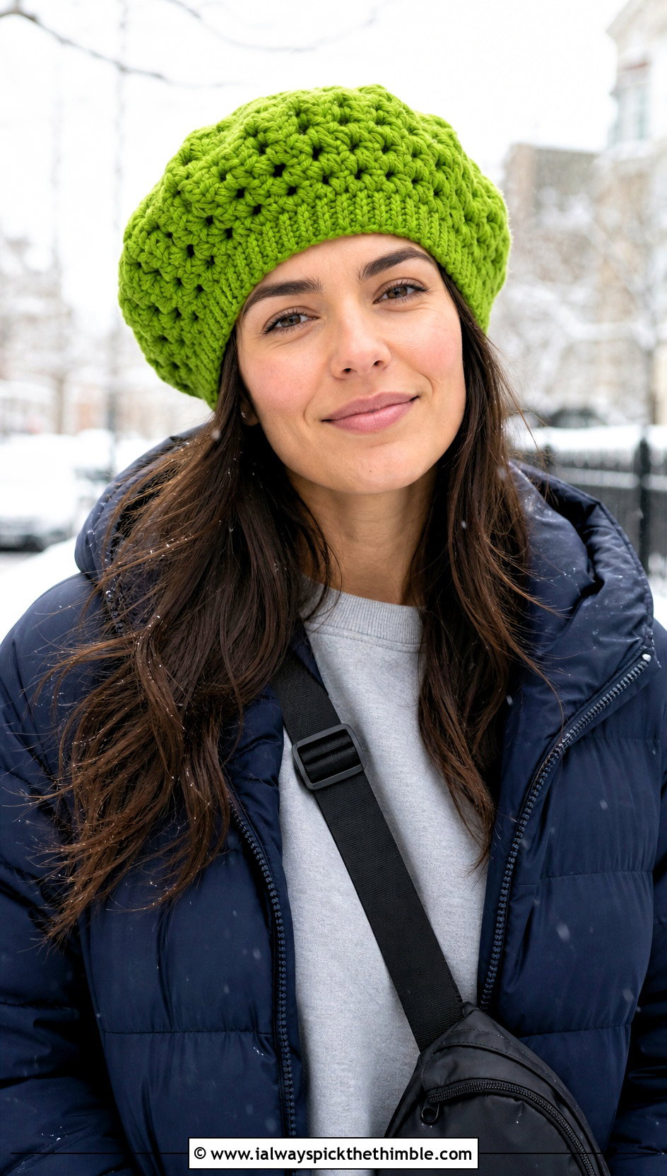 Chunky Crochet Beret With Puffer Jacket And Leggings - 15 simple crochet beret outfit ideas
