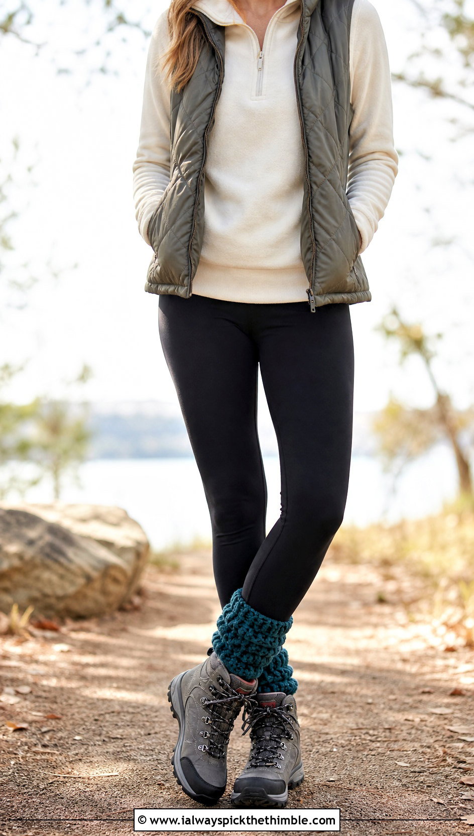 Chunky Crochet Boot Cuffs With Leggings And Hiking Boots - 20 crochet boot cuff outfit ideas