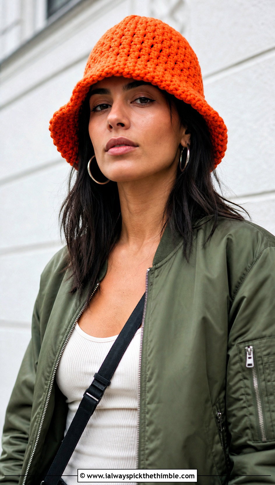 Chunky Crochet Bucket Hat With Cargo Pants - 20 aesthetic crochet hat ideas