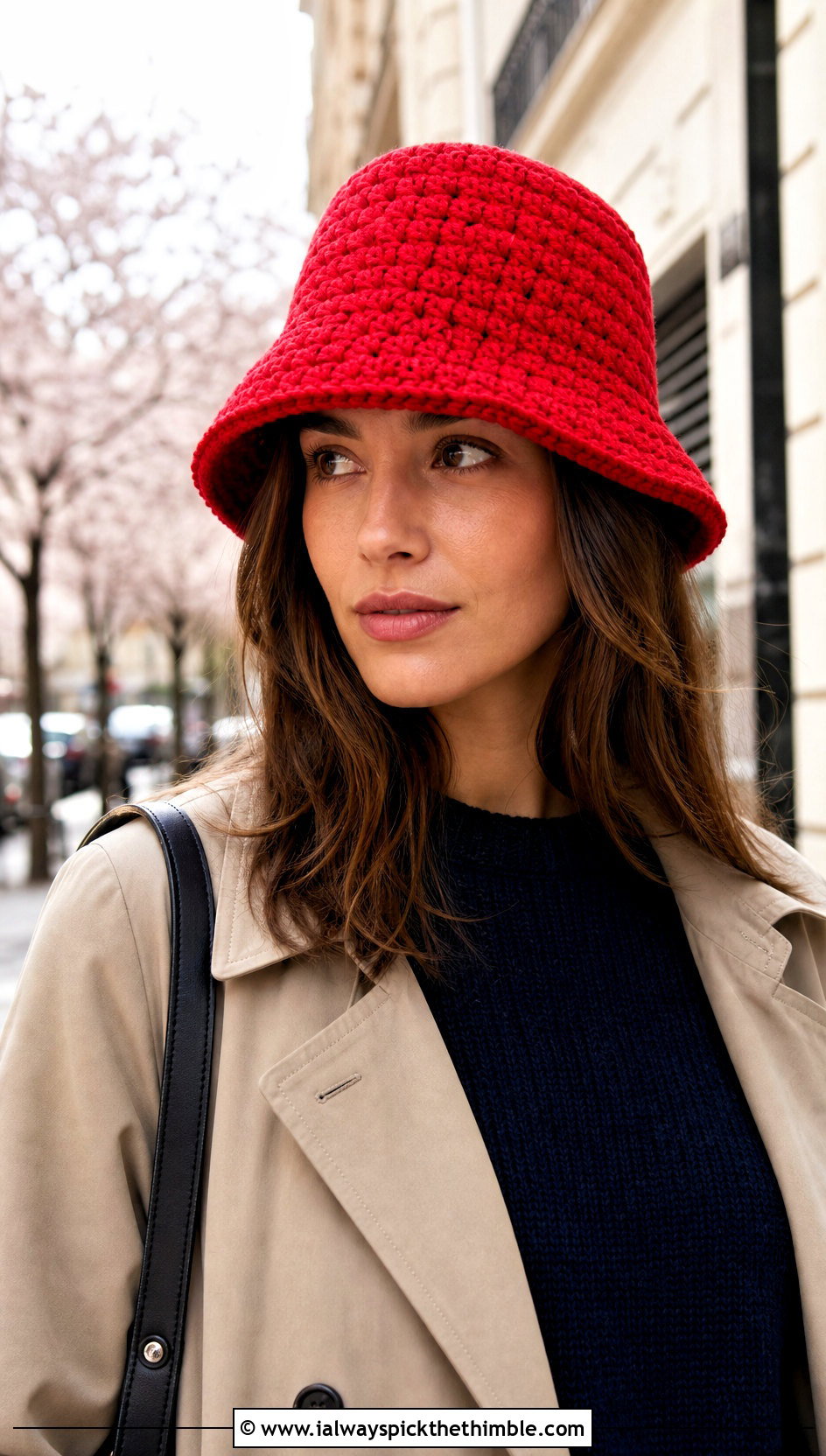 Chunky Crochet Bucket Hat With Trench Coat - 20 Chunky Yarn Crochet Hats outfit ideas