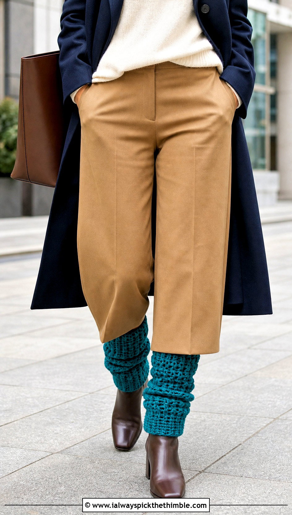 Chunky Crochet Leg Warmers With Cropped Trousers - 20 crochet leg warmers ideas