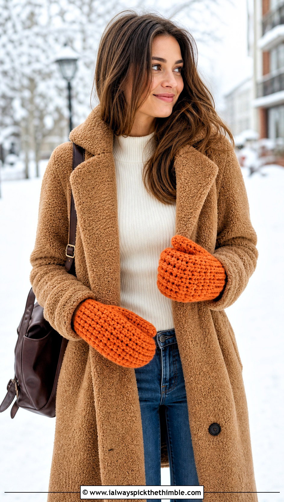 Chunky Crochet Mittens With Teddy Coat - 25 easy crochet mittens for beginners outfit ideas