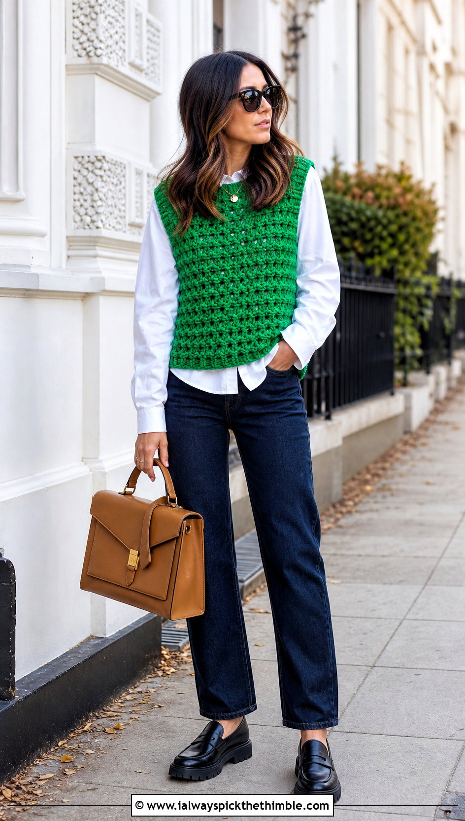 Chunky Crochet Sweater Tank With Long Sleeve Shirt - 20 Crochet Sweater Tank outfit ideas