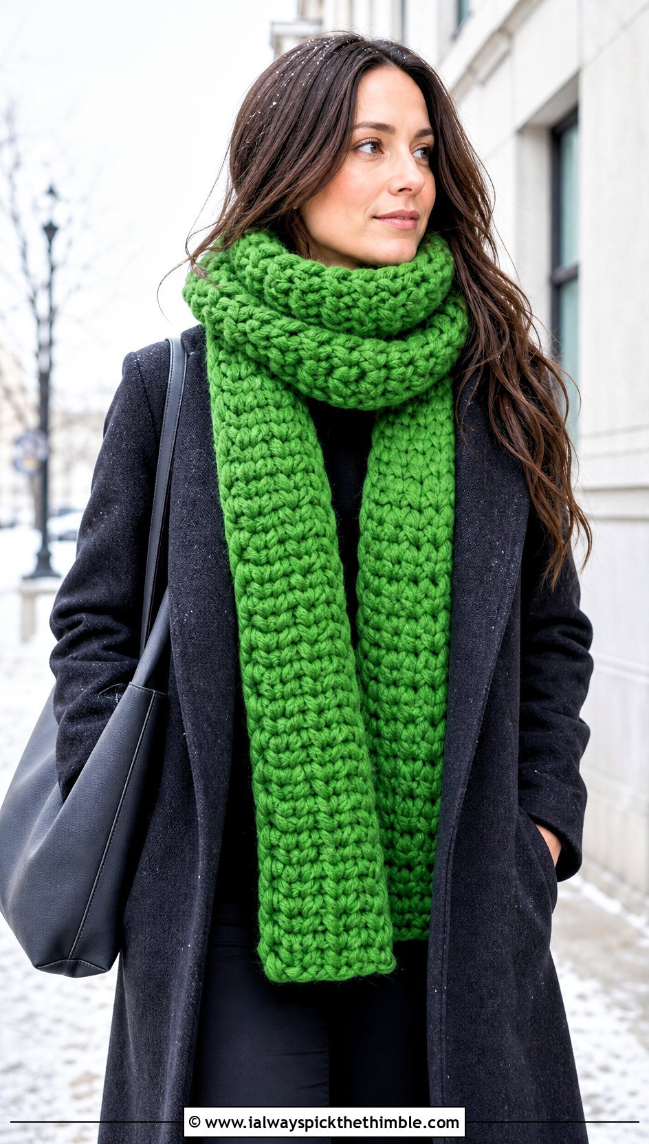 Chunky Double Crochet Scarf With Leggings - 25 double crochet scarf outfit ideas