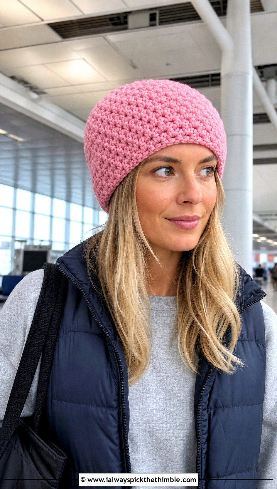 Chunky Moss Stitch Beanie With Athleisure Set - 20 chunky yarn crochet beanie outfit ideas