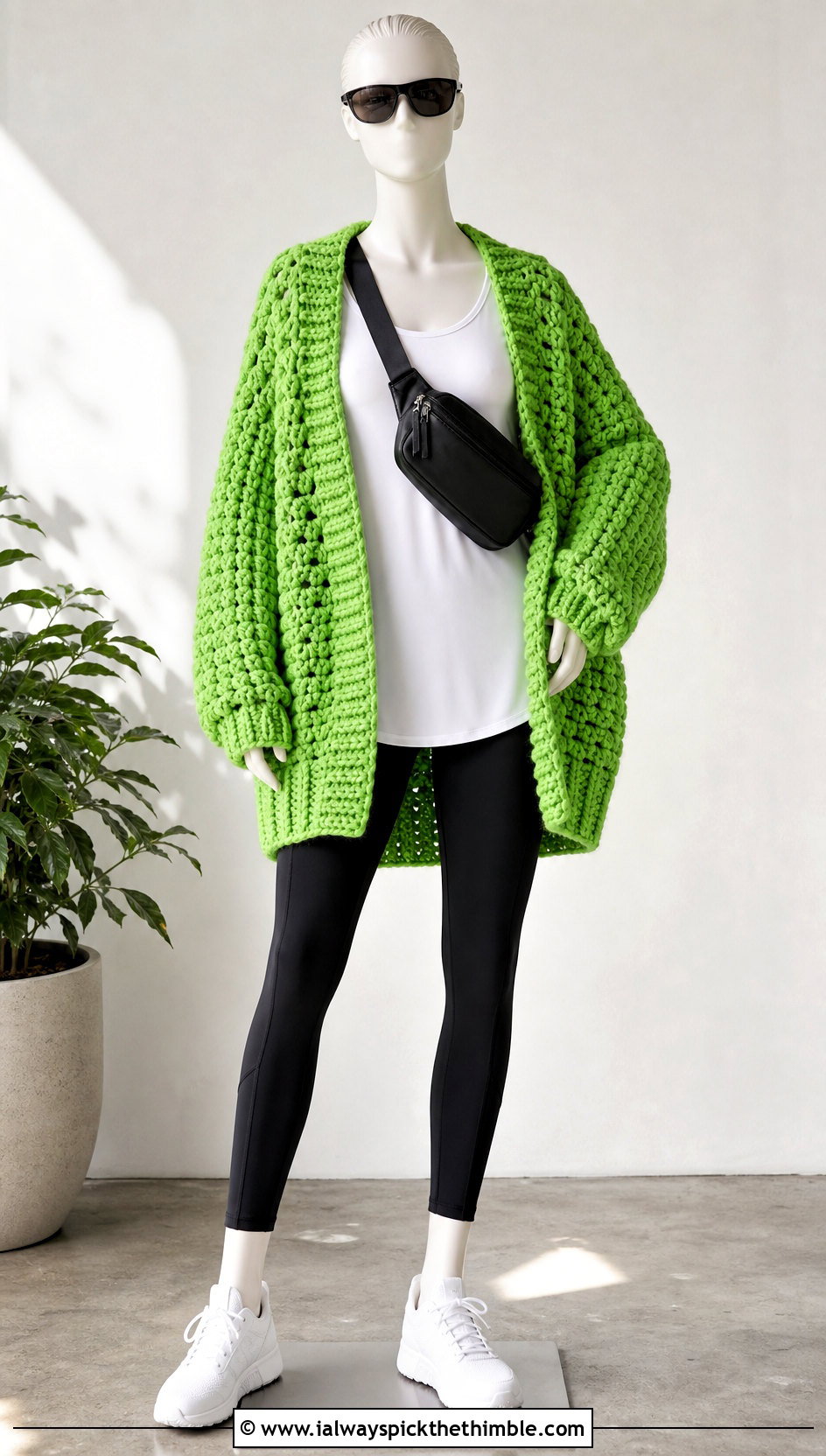 Chunky Oversized Crochet Cardigan With Leggings - 15 Crochet Cardigan On Mannequin outfit ideas