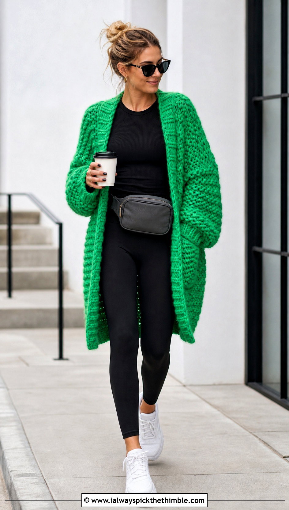 Chunky Oversized Crochet Cardigan With Leggings - 15 Crochet Cardigan Fall Fashion and outfit ideas