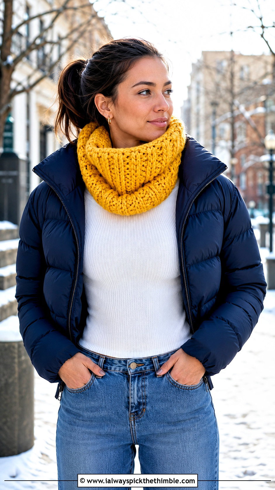Chunky Ribbed 1 Skein Crochet Cowl With Puffer Jacket - 15 1 Skein Crochet Cowl outfit ideas