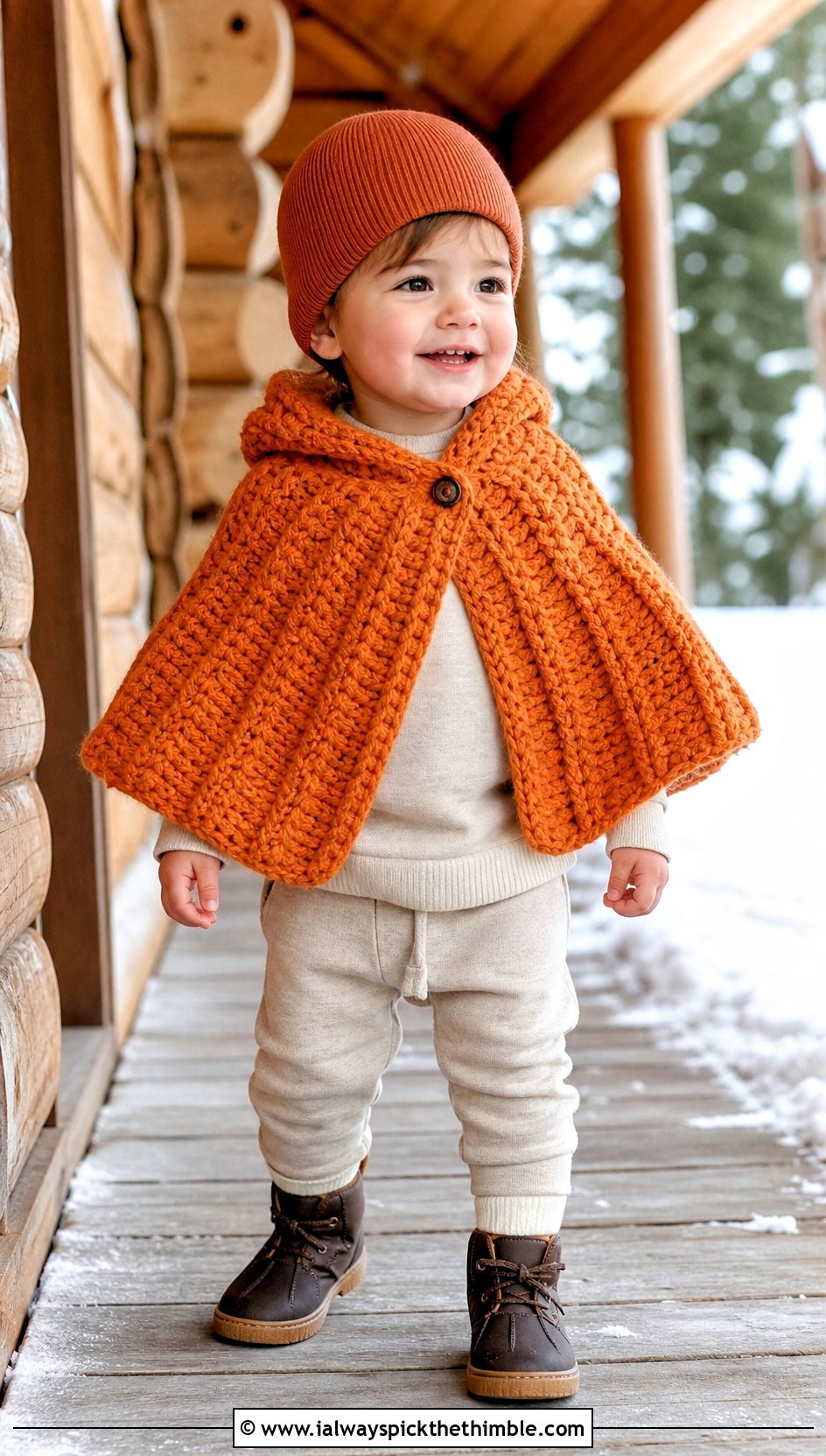 Chunky Ribbed Crochet Carseat Poncho With Fleece Jogger Set - 20 Crochet Carseat Poncho outfit ideas