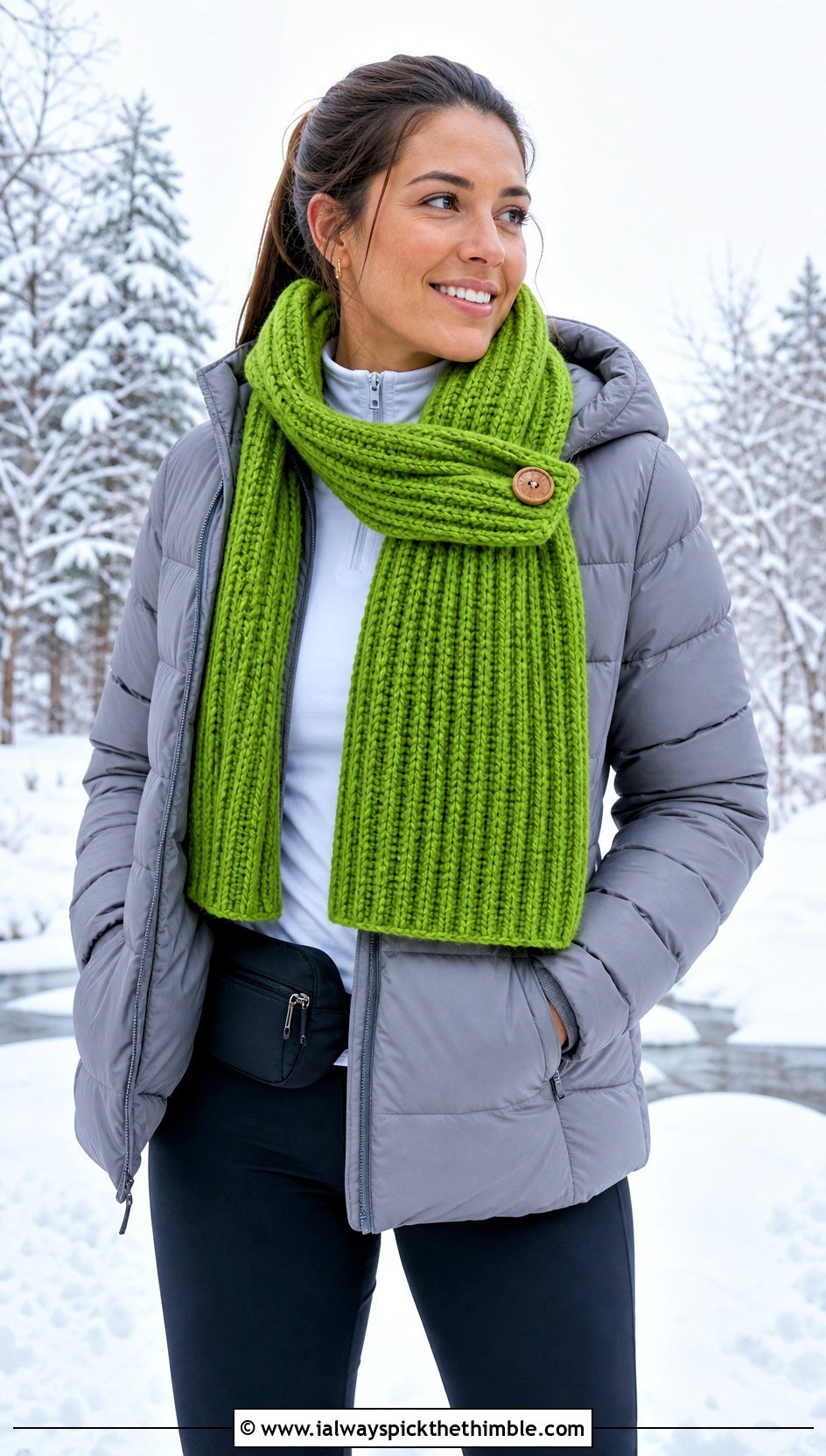 Chunky Ribbed Winter Wishes Crochet Scarf With Puffer Jacket - 15 Winter Wishes Crochet Scarf outfit ideas