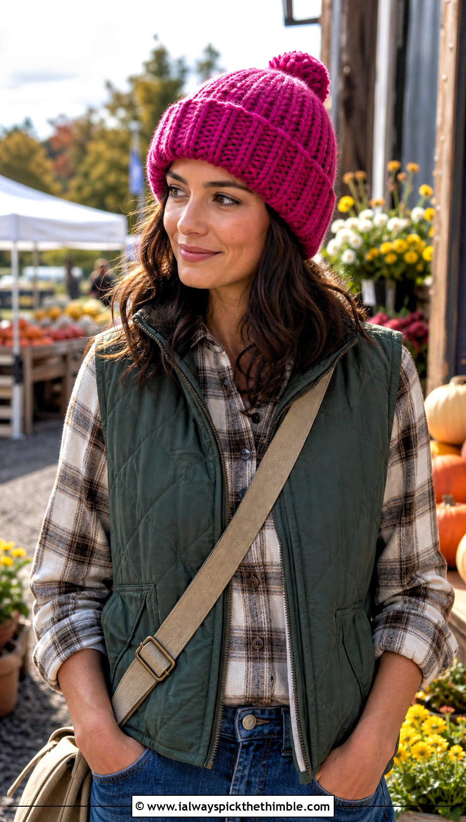 Chunky Short Row Alpine Hat With Quilted Vest - 20 short row crochet hat outfit ideas