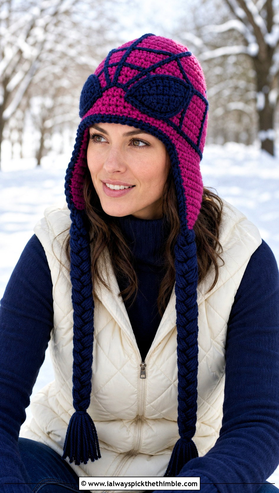 Chunky Stitch Mayday Crochet Beanie With Puffer Vest - 20 mayday crochet beanie outfit ideas