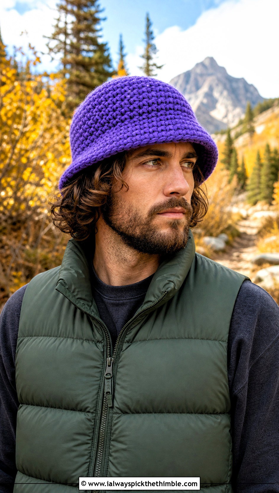 Chunky Wool Crochet Bucket Hat With Puffer Vest And Cargos - 15 mens crochet bucket hat outfit ideas