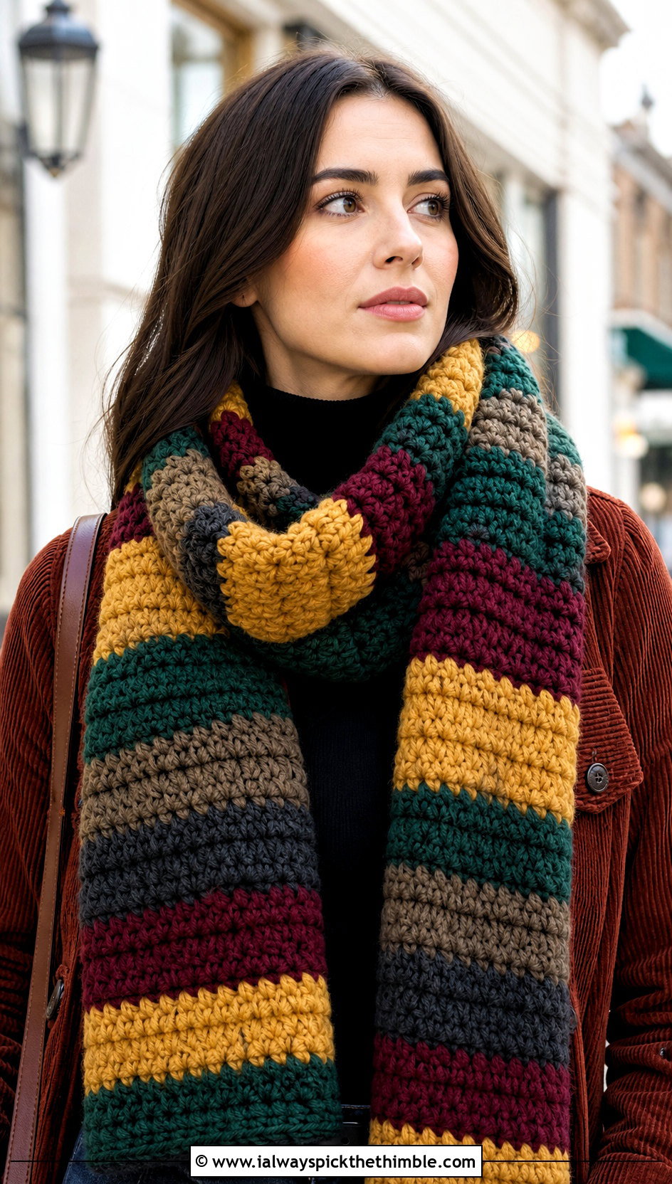 Chunky Worsted Doctor Who Crochet Scarf With Corduroy - 20 Doctor Who Crochet Scarf outfit ideas