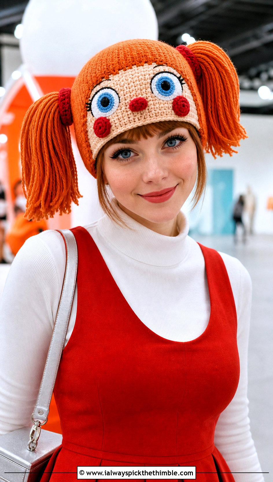 Circus Baby Pigtail Beanie With Red Dress And Mary Jane Shoes - 20 fnaf crochet hat outfit ideas