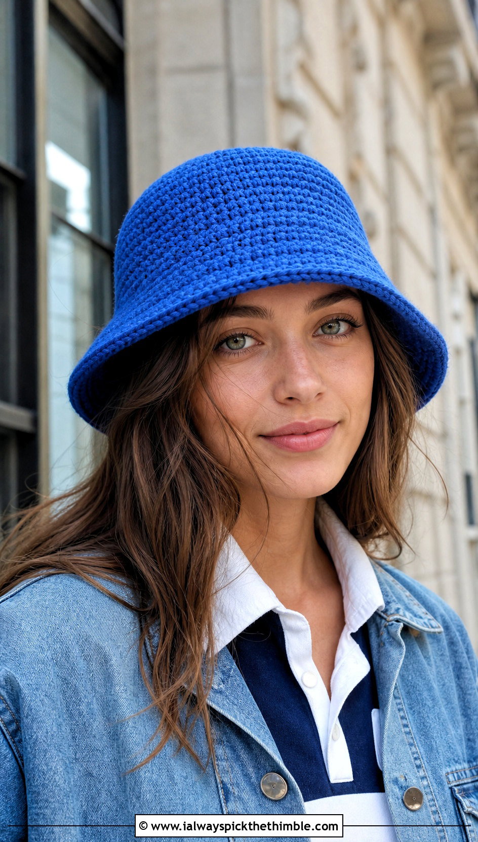 Classic Bell Crochet Cloche Hat With Rugby Shirt And Barrel Jeans - 20 Cloche Crochet Hat outfit ideas