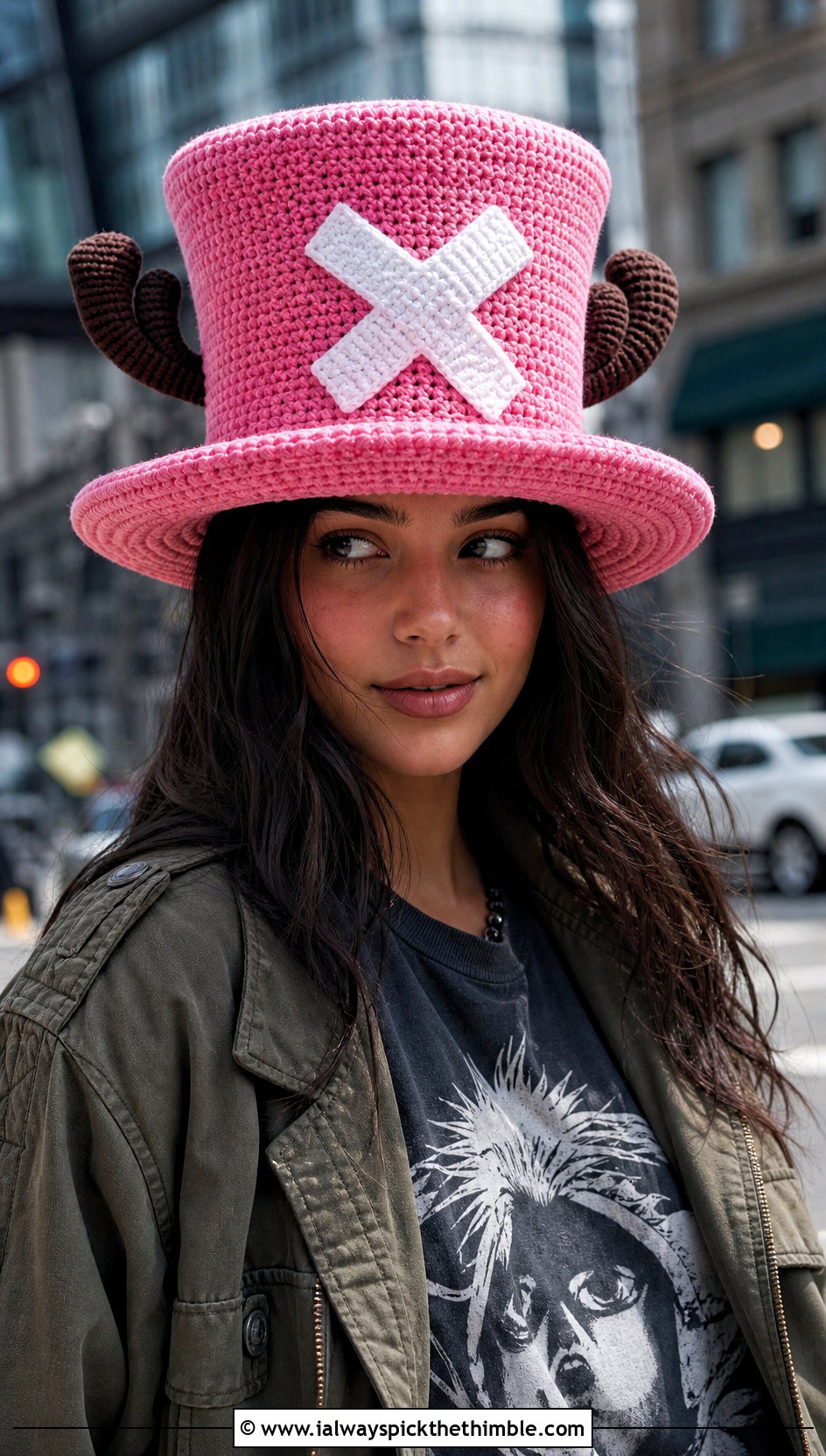 Classic Chopper Crochet Top Hat With Graphic Tee And Cargo Jeans - 20 chopper crochet hat outfit ideas